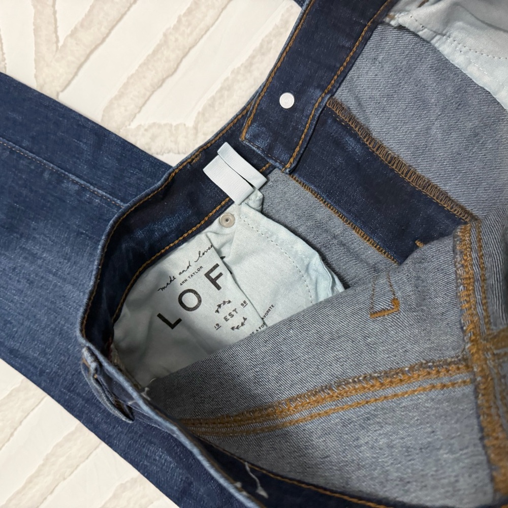 LOFT Dark Blue Straight Leg Jeans - Picture 6 of 8